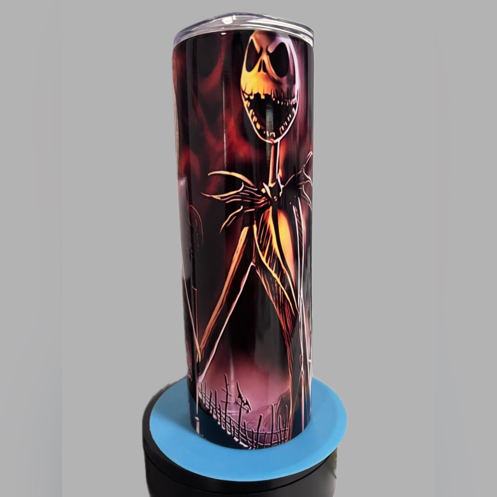Nightmare Skeleton Tall Tumbler - Black & Orange
